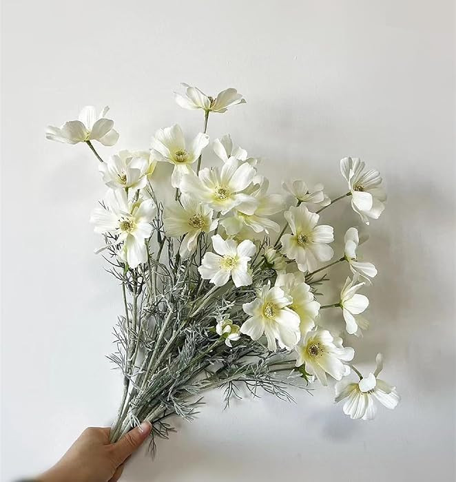 Artificial Wild Flower 6 Pcs Cosmos Long Stem Calliopsis, Simulation Bouquet, Realistic Plastic F... | Amazon (US)