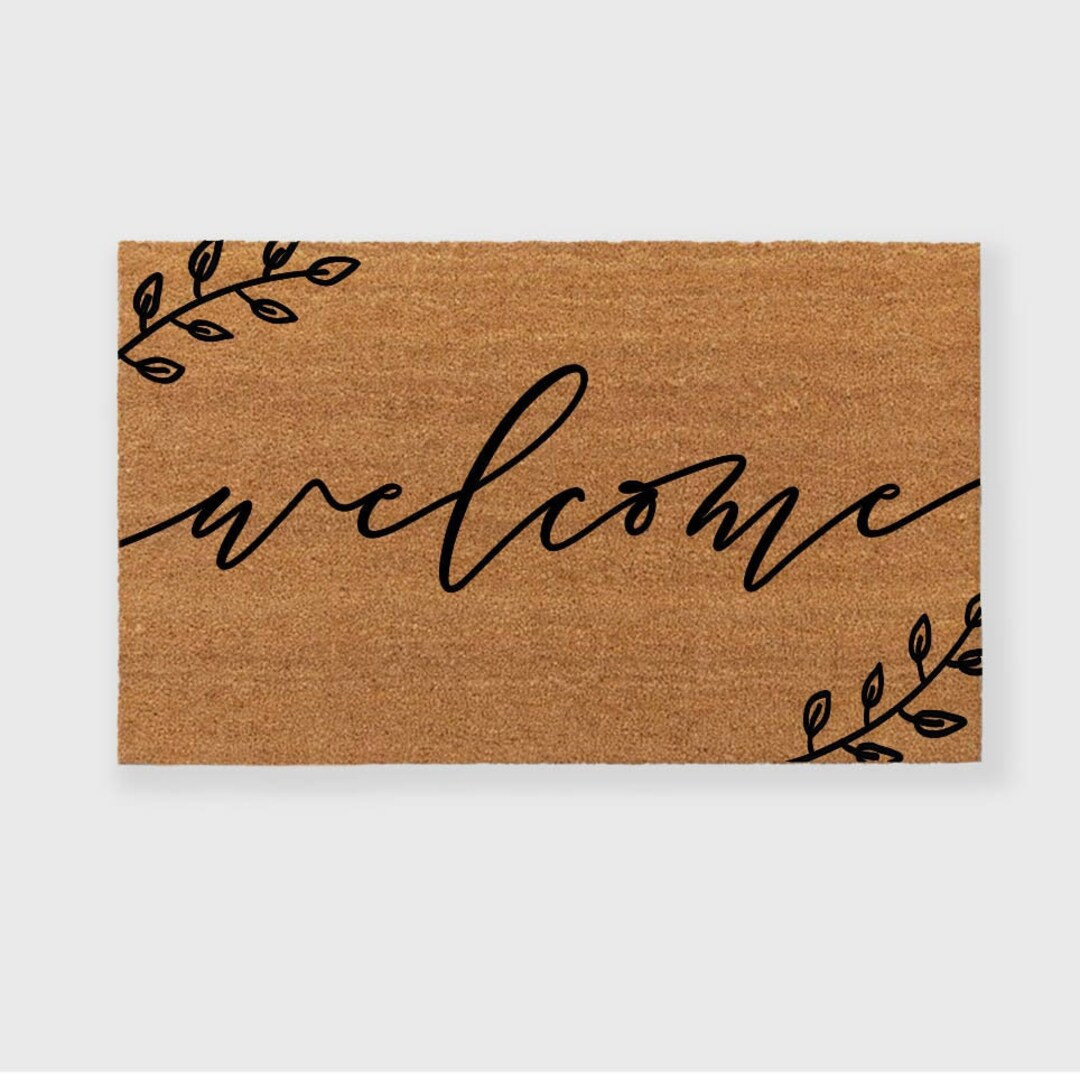 Flower Doormat,welcome Doormat,welcome Script Doormat,floral Doormat,spring Doormat,spring Porch ... | Etsy (US)