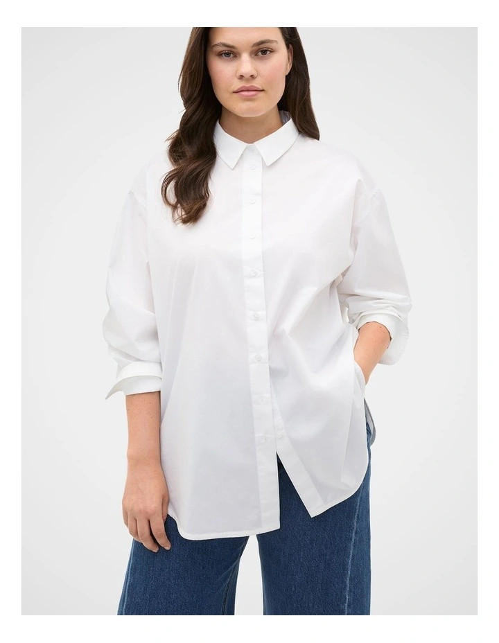Poplin Classic Shirt in Whisper White | Myer