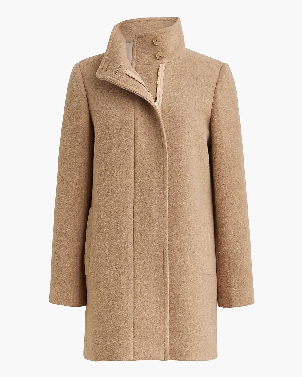 Wool-blend button-neck city coat | J.Crew Factory