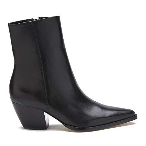 Matisse Footwear Caty Mid-Calf Boot, Smooth Black, Premium Leather, 2.5" Heel, 7" Shaft, Medium Width, Smooth Black, 11 | Amazon (US)