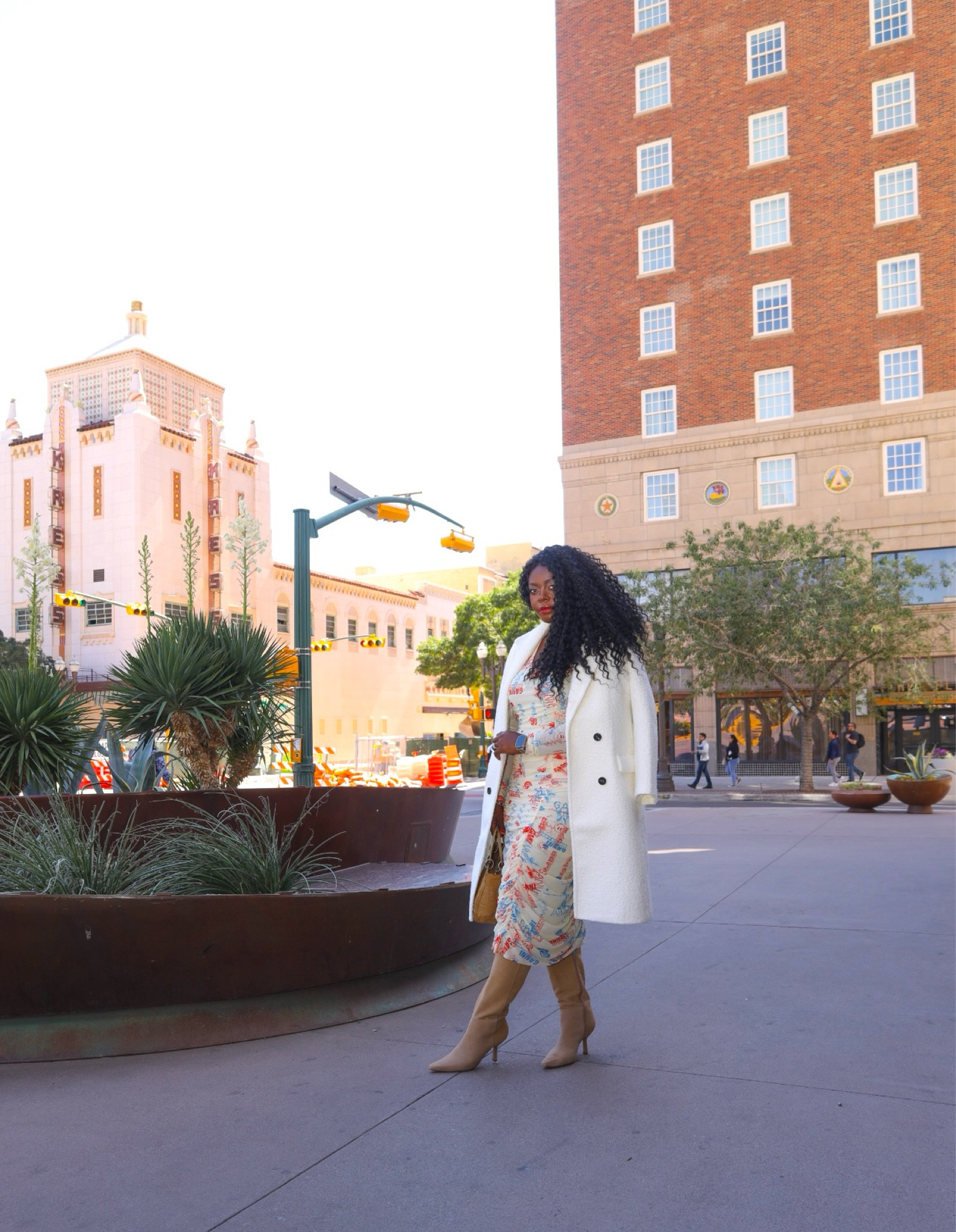 Happy new year!! Day 9 into the new year and I’m still reflecting on my goals. What I know is I want to focus more on health and whatever serves me. If it doesn’t add to my happiness, it’s a no.

It’s freezing here today and a perfect day for a warm coat like this, styled here with a bodycon dress and boots. There are so many great coats on sale!