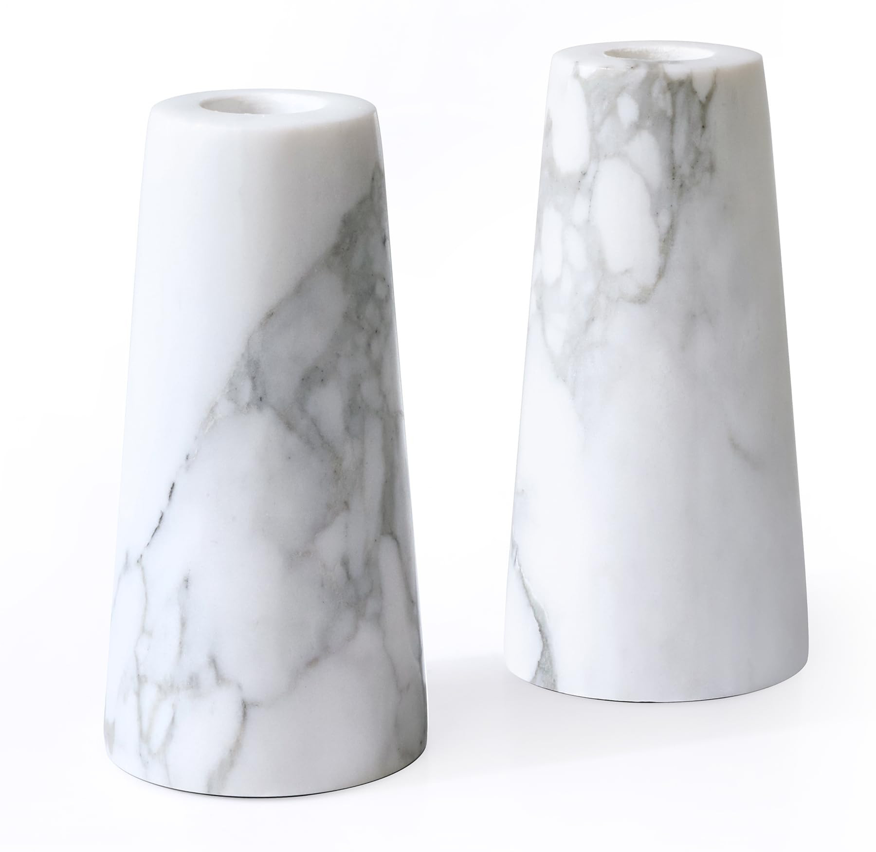 HofferRuffer Marble Candlestick Holders，Set of 2 Natural Stone Candle Holder Decorative Candle ... | Amazon (US)