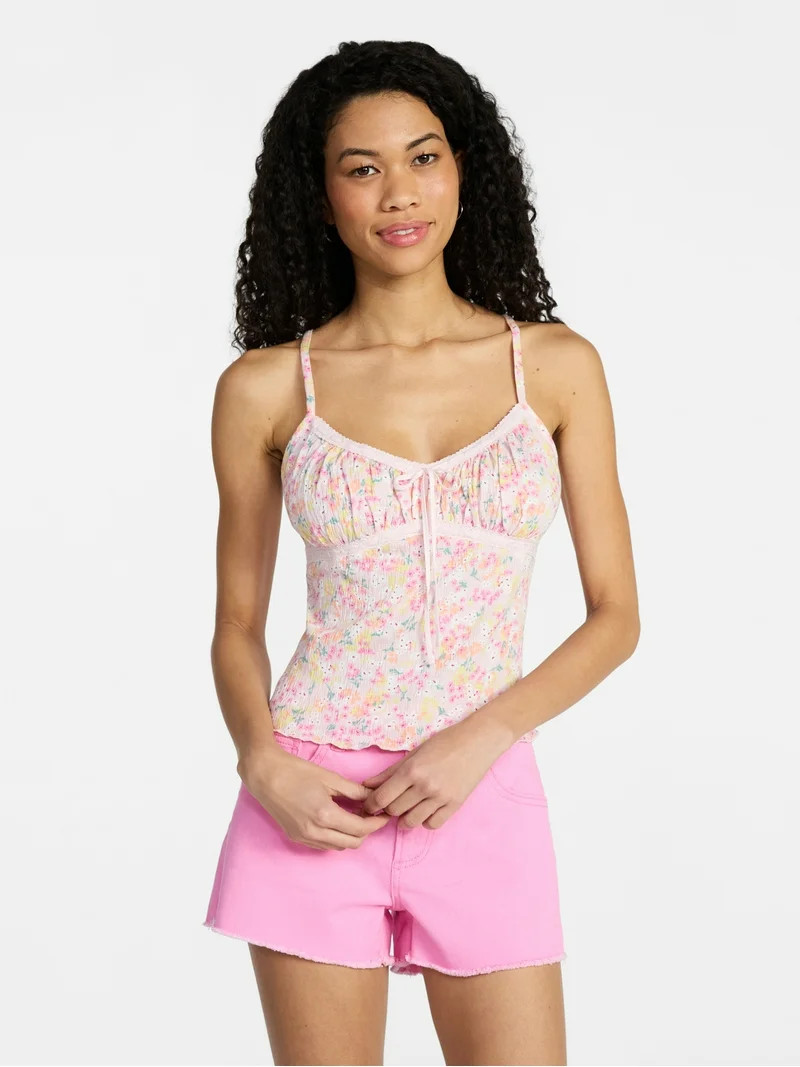 No Boundaries Lace Trim Cami, Women’s XXS-XXL | Walmart (US)