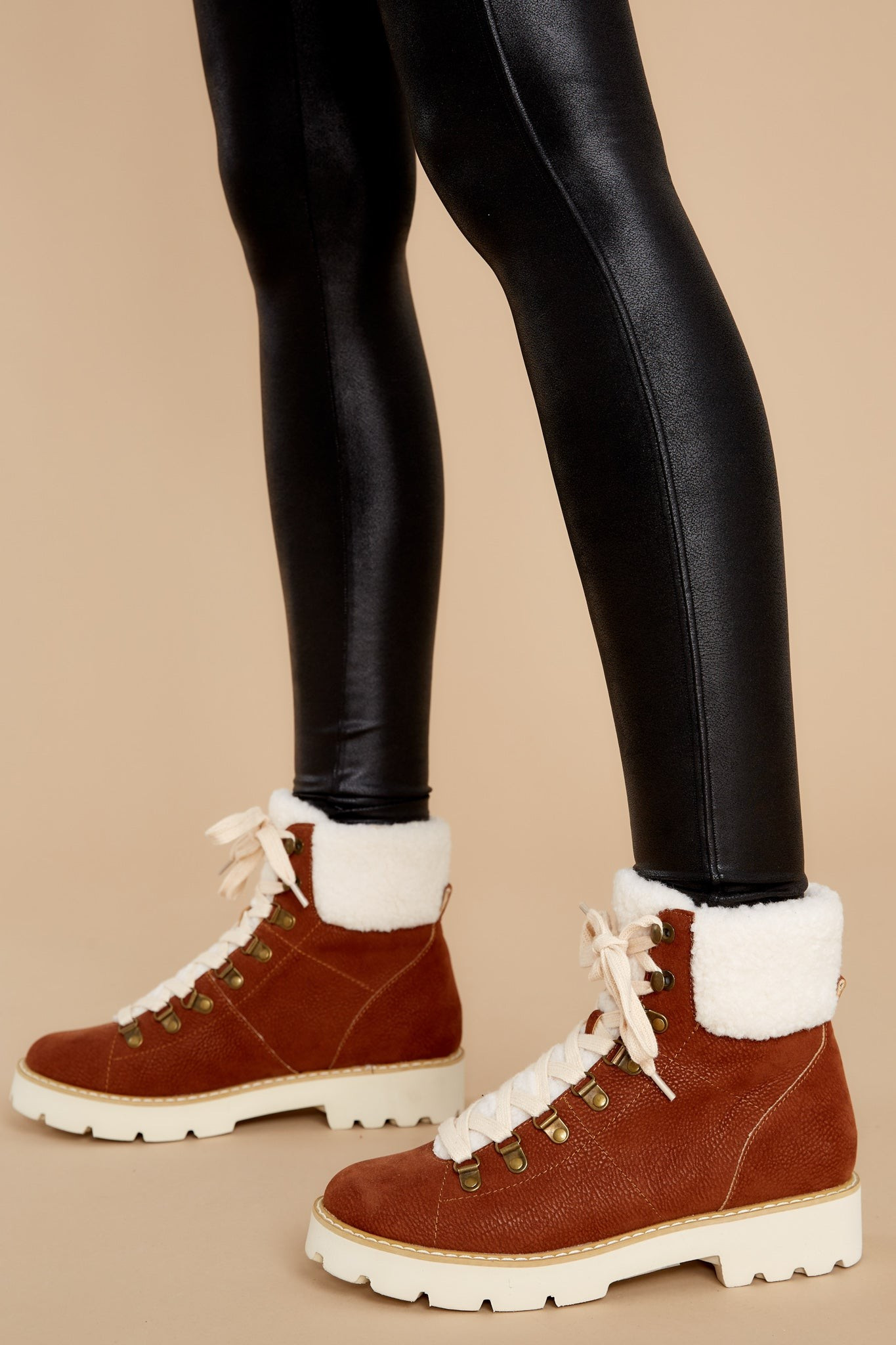 Through Everything Brown Lace-Up Boots | Red Dress 