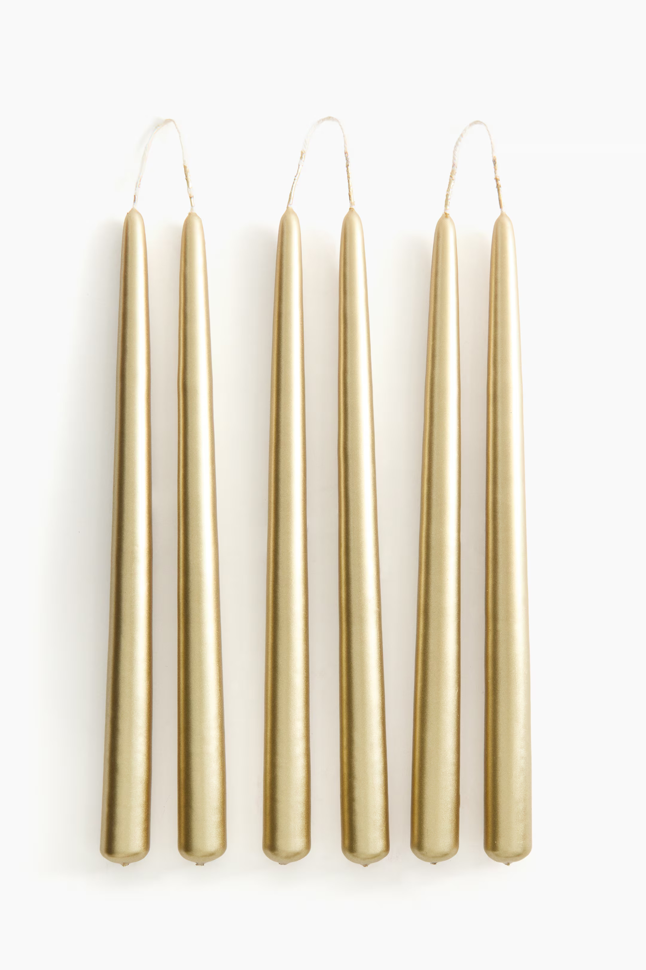 6-Pack Metallic Taper Candles - Gold-colored - Home All | H&M US | H&M (US + CA)