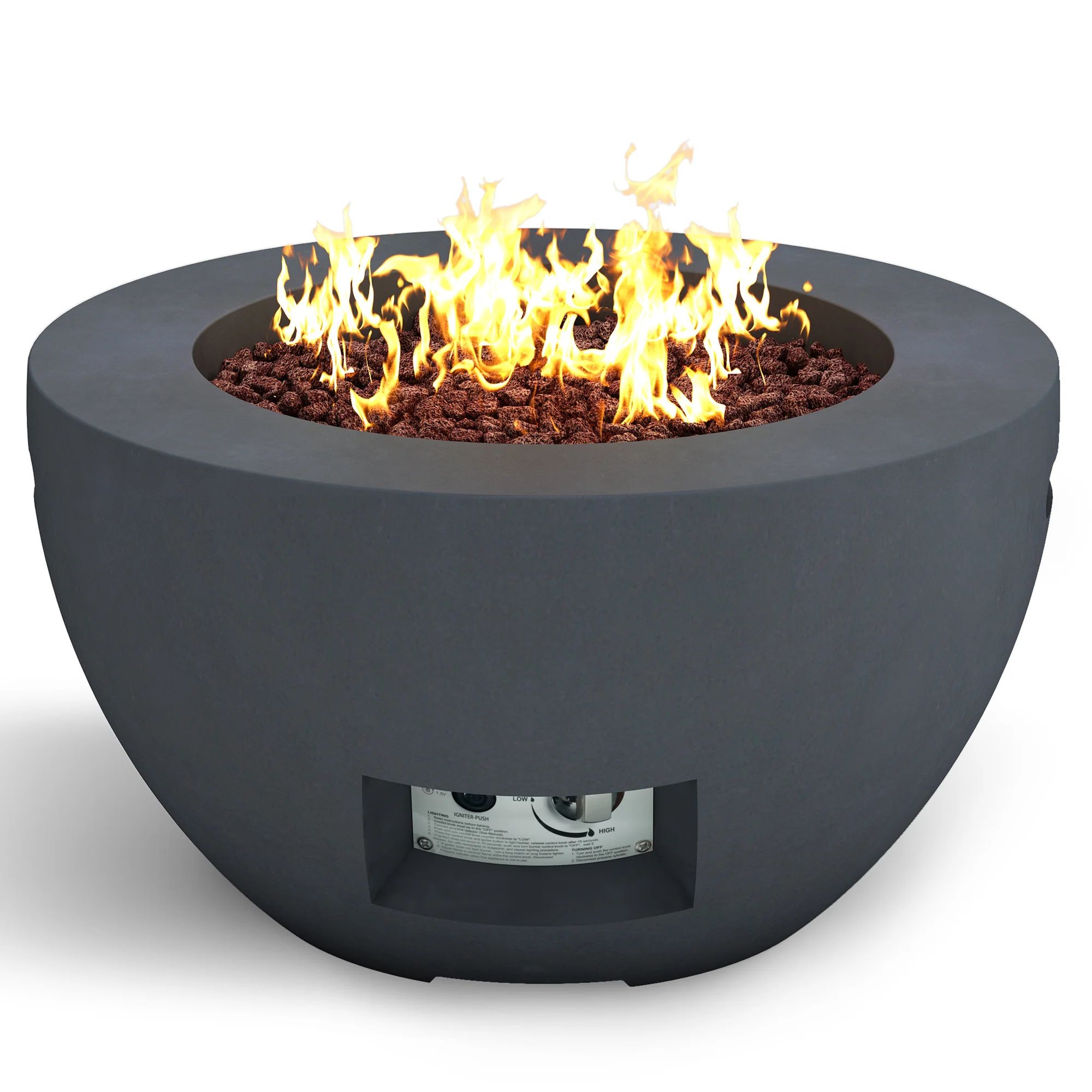 Floryn 13.4'' H x 25'' W Concrete Propane Outdoor Fire Pit Table | Wayfair North America