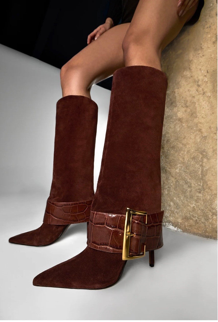 Such hot boots. Comes in black too! Brown sold out but check out all these other gorgeous finds. I want them all! 

Suede 
Brown
Winter 

#LTKParties #LTKHoliday #LTKShoeCrush