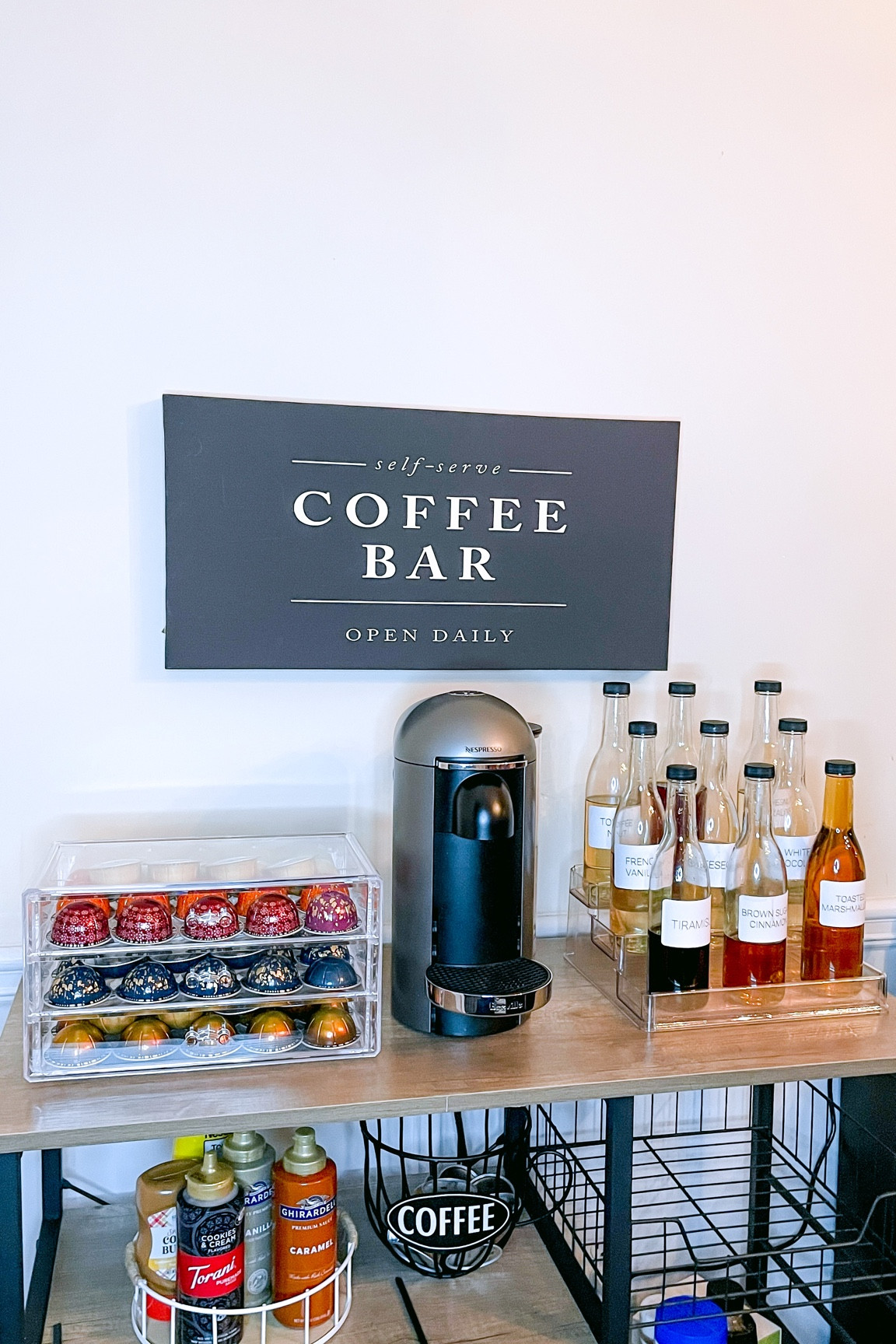MY FULL AT HOME COFFEE BAR! 
if you want to be an at home barista & make the best coffees for yourself everyday, these i terms are for you! Linked below are the cute syrup bottles, Nespresso machine, Nespresso pod holder / drawer, coffee bar decor, syrups, sauces and more! Enjoy your coffee station ❤️

#LTKGiftGuide #LTKhome