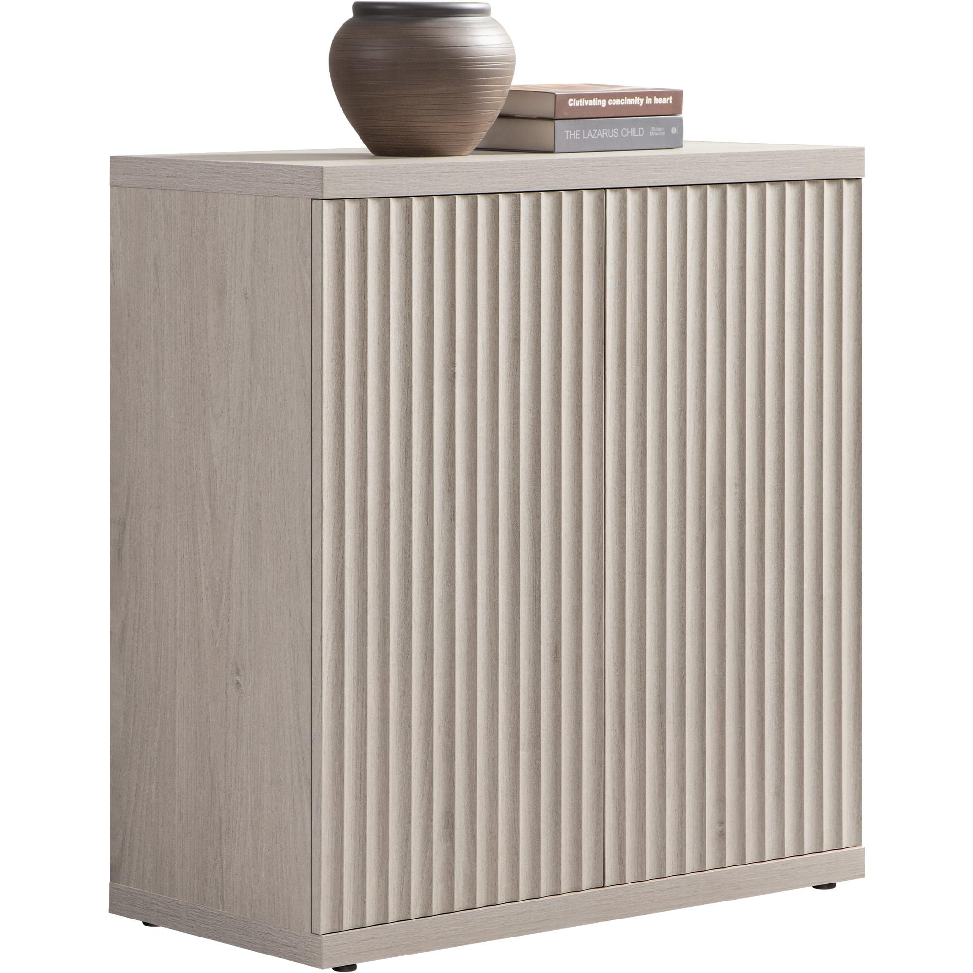 SICOTAS Buffet Cabinet with Storage Accent Sideboard Modern Credenza with Doors & Shelves Fluted Media Console Mid Century Coffee Bar Table for Living Room Kitchen Dining Room Hallway | Amazon (US)