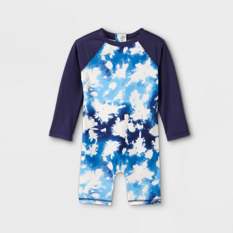 Toddler Boys' Tie-Dye One Piece Rash Guard - Cat & Jack™ Blue 2T | Target