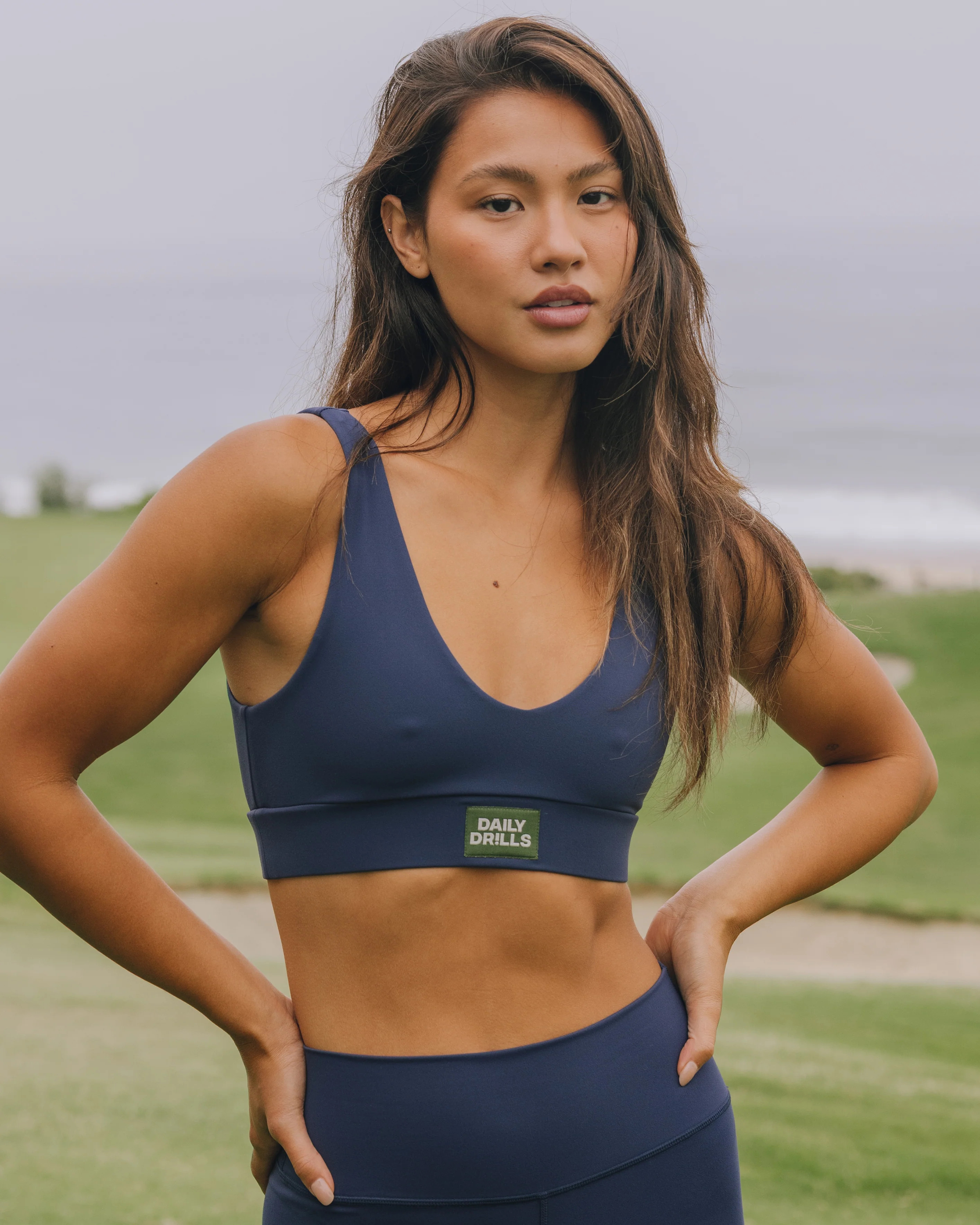 Go! V-Neck Bra - Denim | Daily Drills LLC
