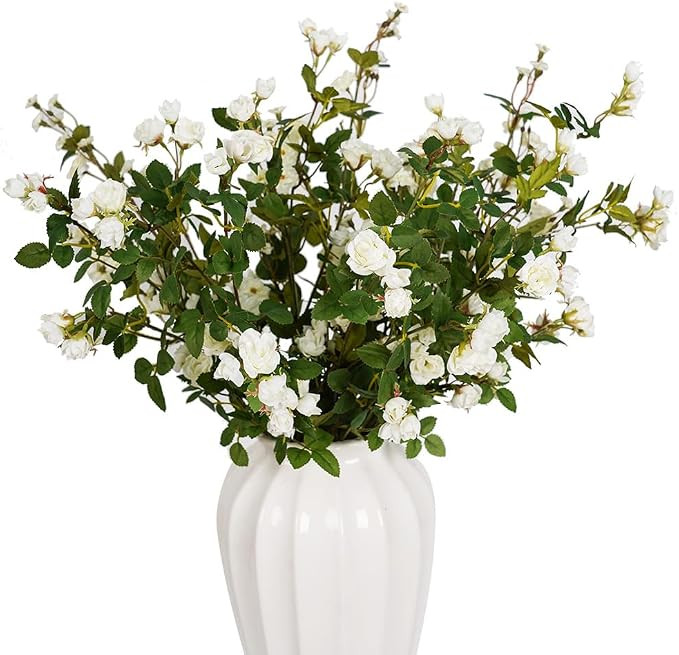 Melorca&Guilla Artificial Flowers Fake Flowers,6PCS 29" Artificial Rose for Vase, Long Stems Whit... | Amazon (US)