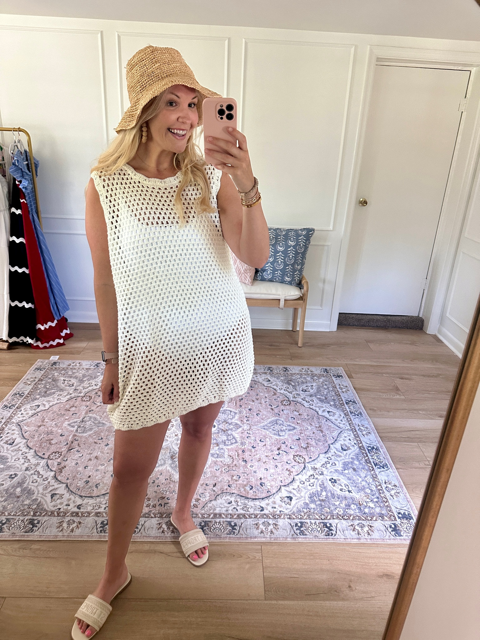 This swim coverup is so lightweight and comfy! I loved the trim details and it has an open back! This is definitely one of my top coverup picks. I sized up to an XL bc reviews say it runs small  

#LTKSeasonal #LTKMidsize #LTKSwim