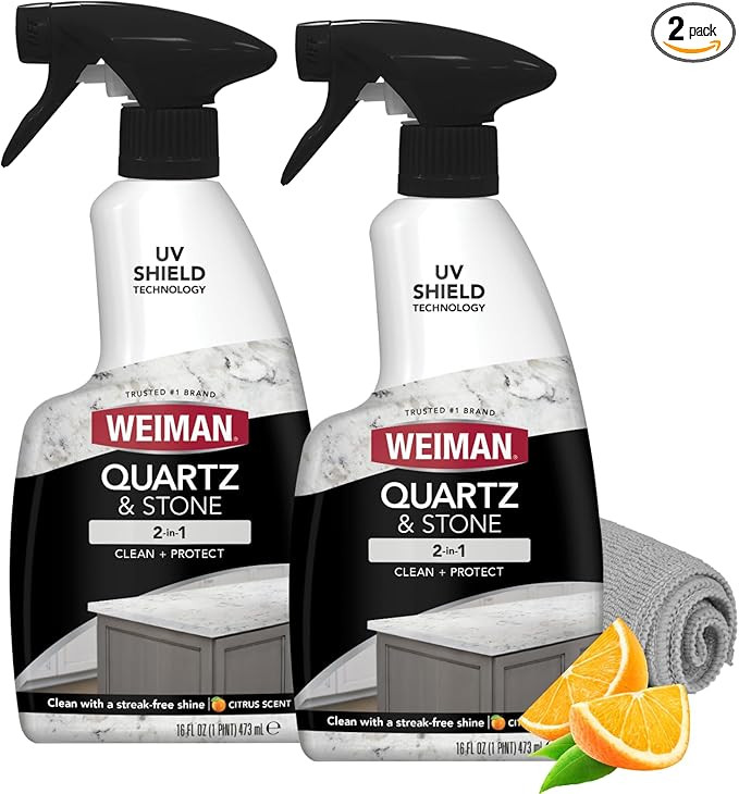 Weiman Quartz Countertop Cleaner and Polish (2 Pack w/Micro Towel) Clean and Shine Your Quartz Co... | Amazon (US)