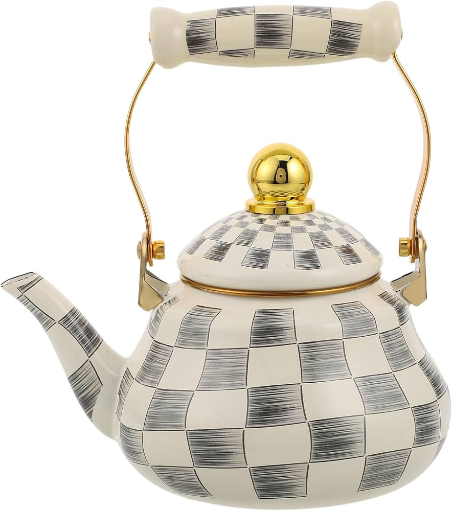 Enamel Tea Kettle for Stovetop - 1.5L Vintage Farmhouse Teapot with Heat-Resistant Handle and Lid... | Amazon (UK)