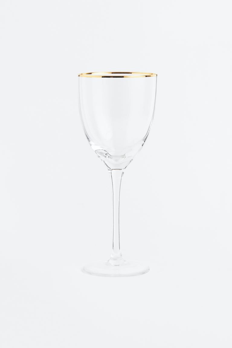 Glass with gold-coloured rim | H&M (UK, MY, IN, SG, PH, TW, HK)