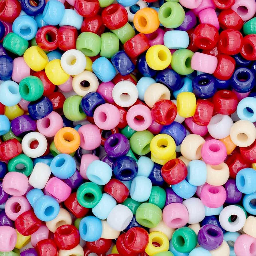 Auvoau 1000Pcs Pony Beads Bracelet 9mm Rainbow Plastic Barrel Pony Beads for Necklace,Hair Beads ... | Amazon (US)