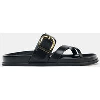 Zara - Flat Buckle Sandals - Black - 6½ - Woman | Zara US