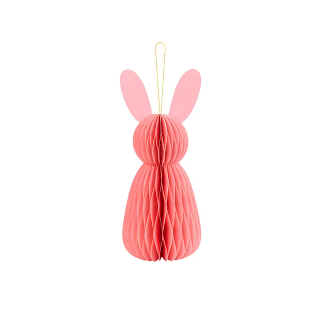 Pink Honeycomb Bunny Decoration | Ellie and Piper