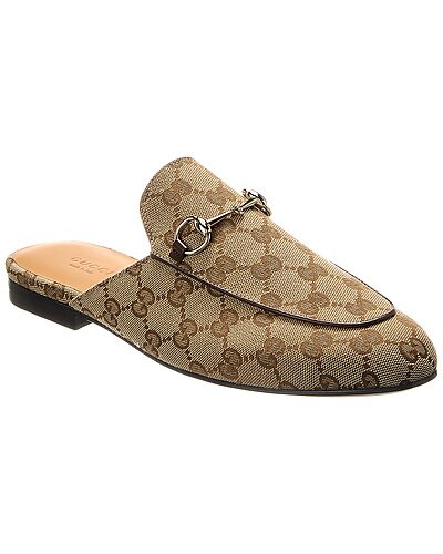 Princetown GG Canvas Mule | Gilt & Gilt City