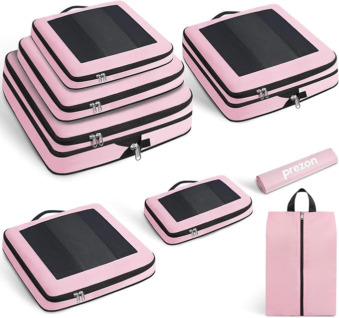 8 Set/6 Set/4 Set Compression Packing Cubes for Travel, Lightweight Vacation Travel Essentials, T... | Amazon (US)