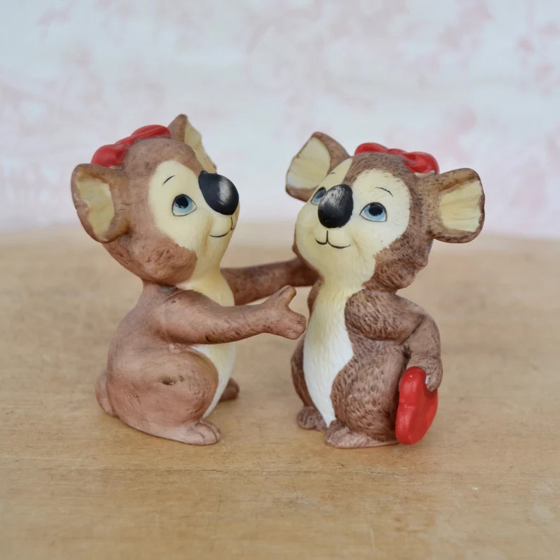Vintage Valentine Koala Ceramic Figurine Set by Lefton Taiwan - Etsy | Etsy (US)