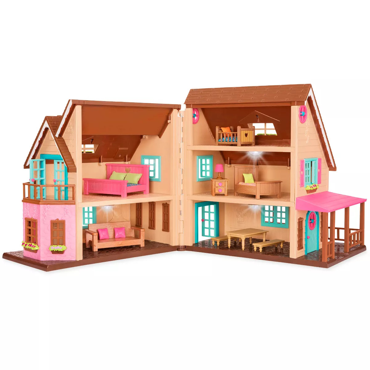 Li'l Woodzeez Toy House with Furniture 20pc - Honeysuckle Hillside Cottage | Target
