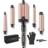 Waver Curling Iron Wand, BESTOPE PRO 5 in 1 Curling Wand Set with 3 Barrel Hair Crimper Hair Waver,  | Amazon (US)