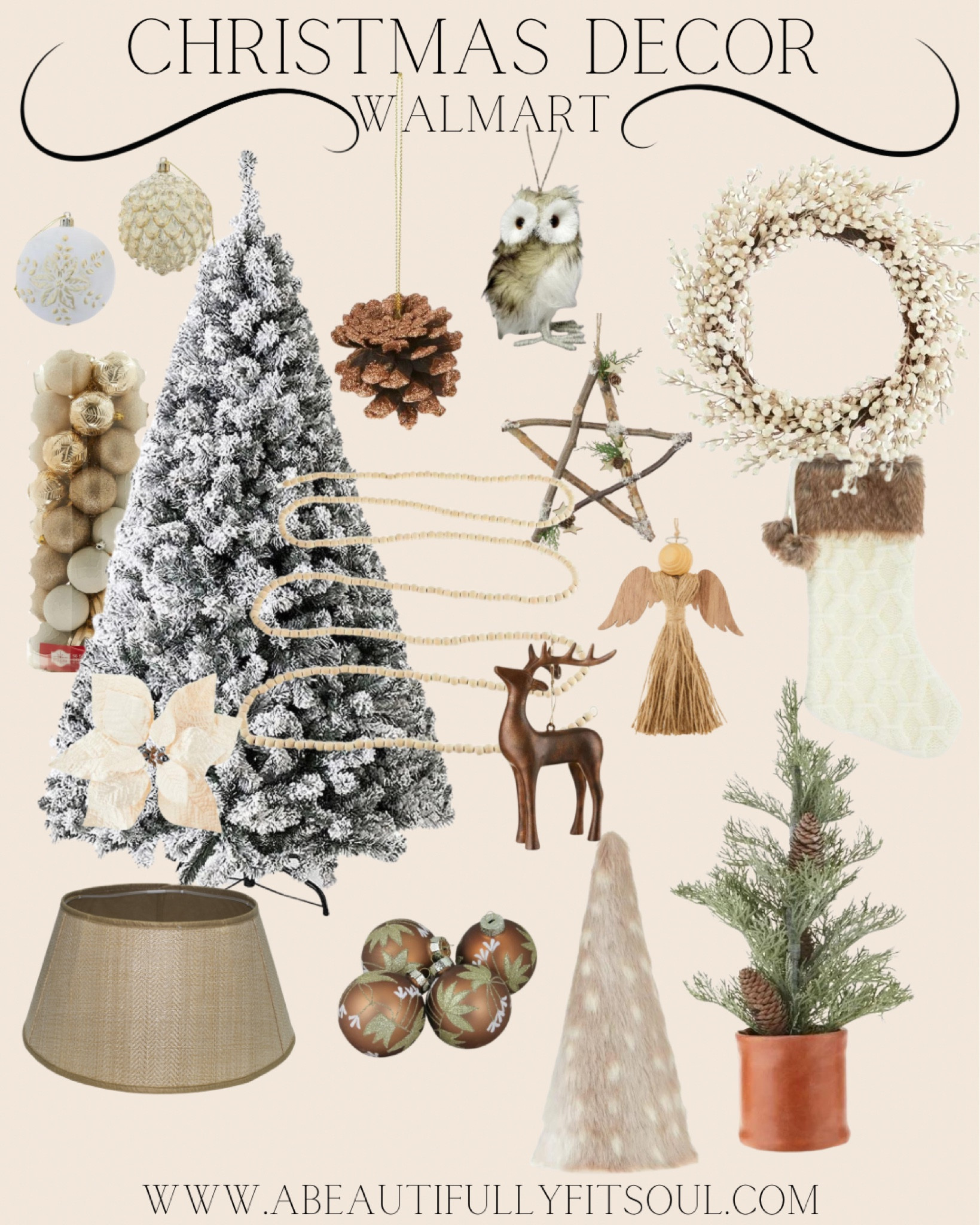 Christmas Decor at Walmart, Christmas tree decor, Christmas tree decorations, Christmas tree ornaments, Christmas decor, Christmas garland. Woodland Christmas tree theme. Neutral Christmas tree theme. 

#LTKhome #LTKSeasonal #LTKHoliday