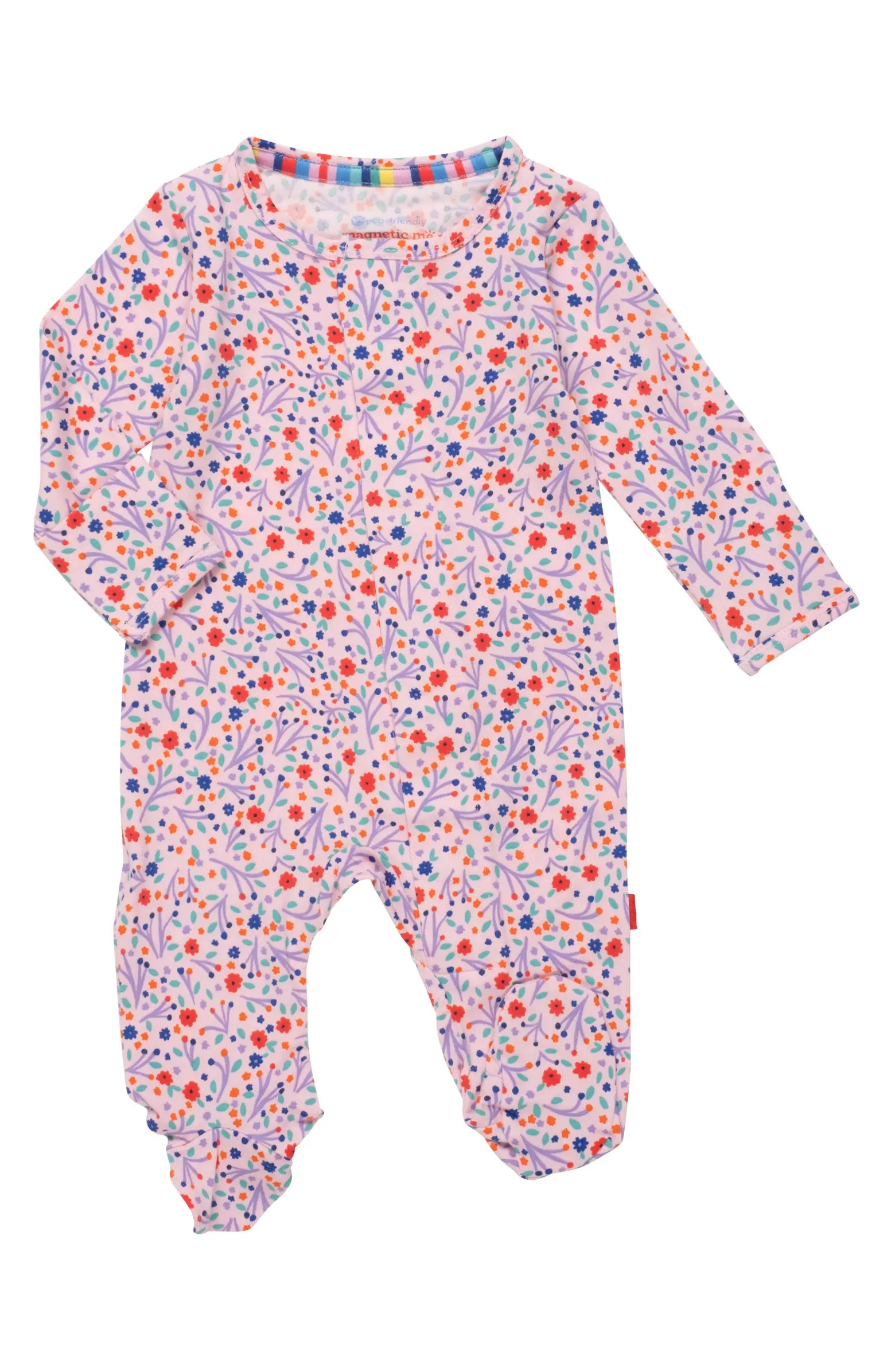Floral Print Magnetic Footie | Nordstrom Rack