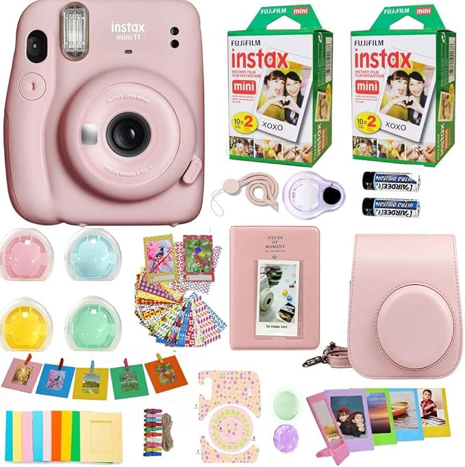 Fujifilm Instax Mini 11 Camera Blush Pink + Fuji Instant Instax Film (40 Sheets) & Includes Carry... | Amazon (US)