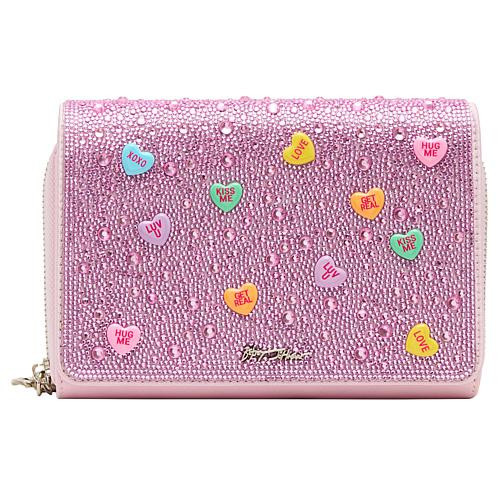 Betsey Johnson Candy Hearts Wallet Crossbody Bag - Pink | HSN