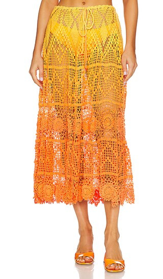 x REVOLVE Sunset Midi Skirt in Orange | Revolve Clothing (Global)