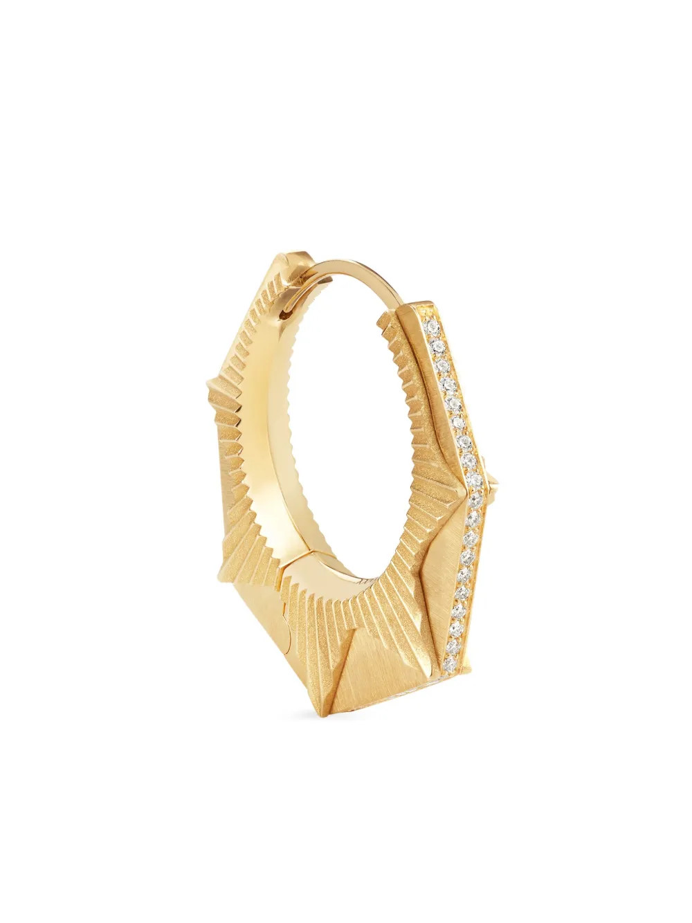Marie Lichtenberg 18kt yellow gold NYC GM diamond hoop earring | Farfetch Global