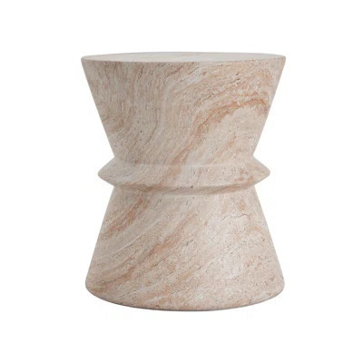 Outdoor/Indoor Lightweight Concrete Side Table,Travertine Finish | Wayfair North America