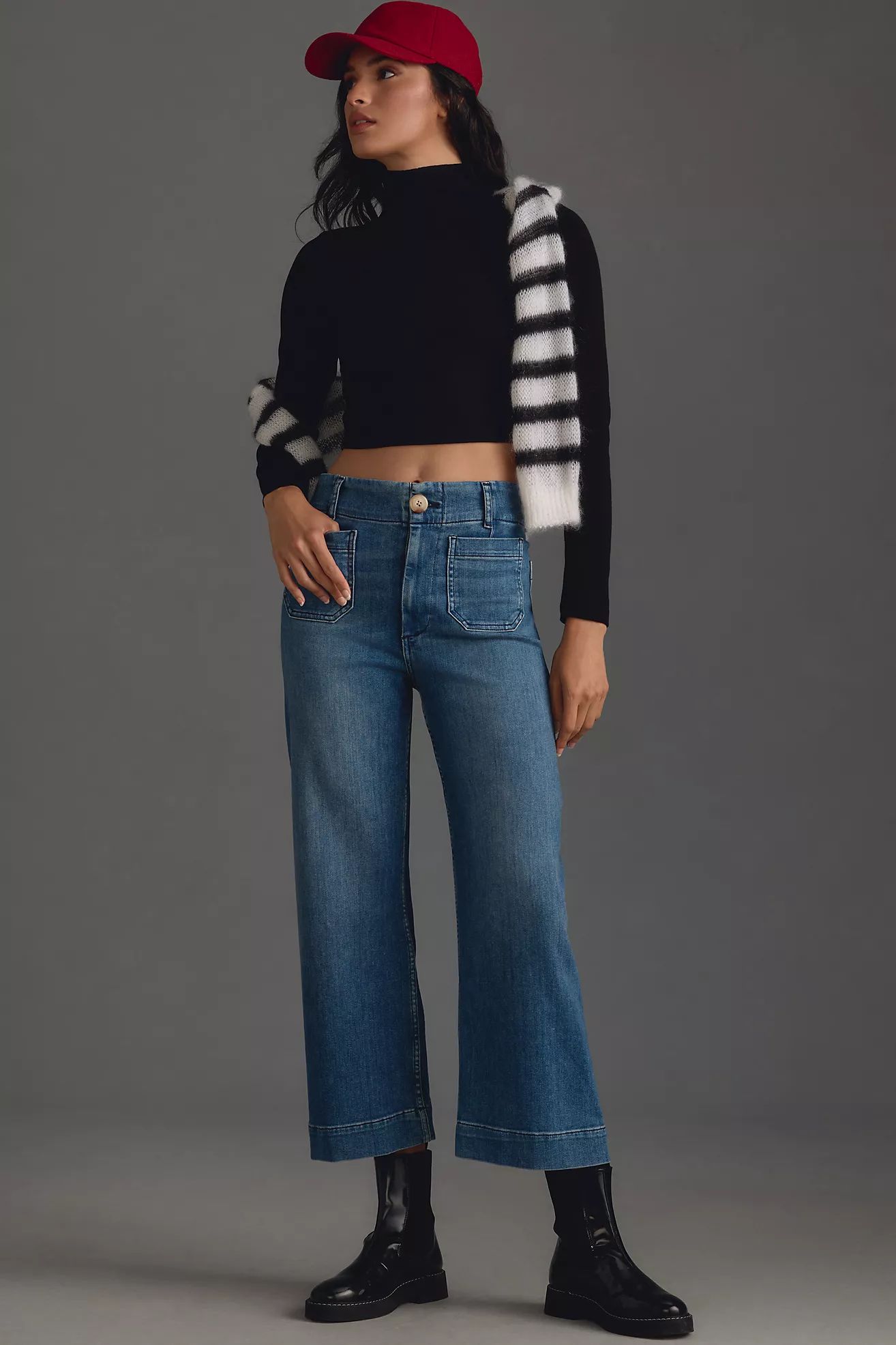 The Colette Cropped Wide-Leg Pants by Maeve: Denim Edition | Anthropologie (US)