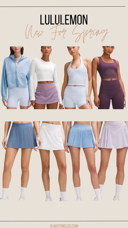 Loving so many great items from Lululemon. The skirts are perfect for Spring and summer. Love the tank tops and zip up. Blue is trending this season!

Lululemon 
Athletic Wear
Skirts/Skorts

#LTKstyletip #LTKfitness
