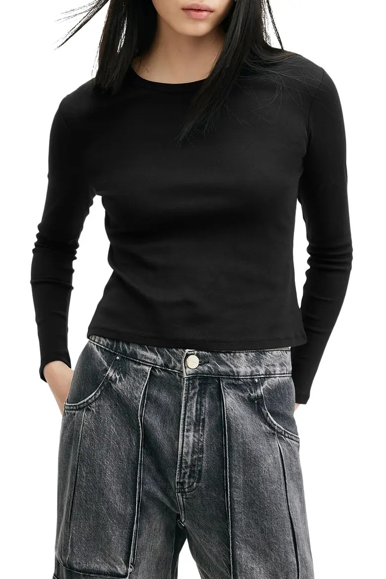 AllSaints Stevie Long Sleeve Organic Cotton T-Shirt (Women) | Nordstrom | Nordstrom
