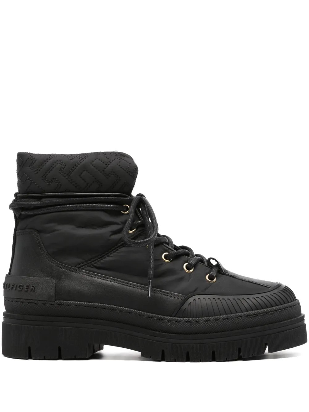 Tommy Hilfiger Quilted Panelled Boots | Black | FARFETCH EE | Farfetch Global