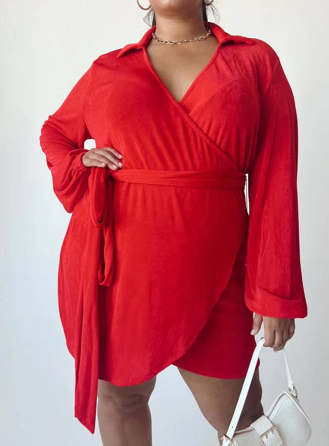 Party Time Mini Dress Red Curve | Princess Polly US