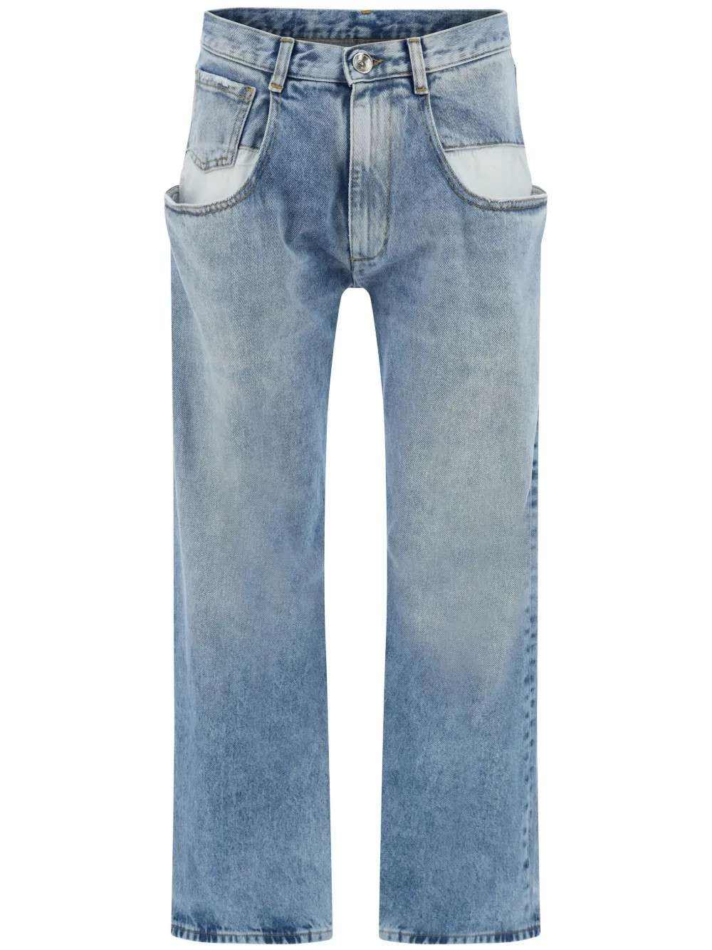 Maison Margiela contrast-pocket straight-leg Jeans | Blue | FARFETCH | Farfetch Global