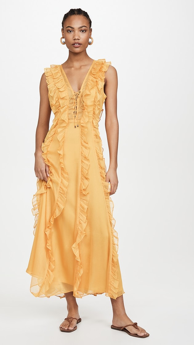 Ruffle Detailed Midi Dress | Shopbop