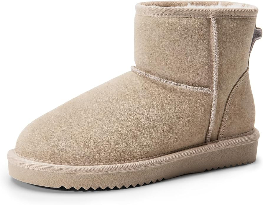 DREAM PAIRS Snow Boots for Women Genuine Suede Faux Fur Lining Classic Water Resistant Anti-Slip ... | Amazon (US)