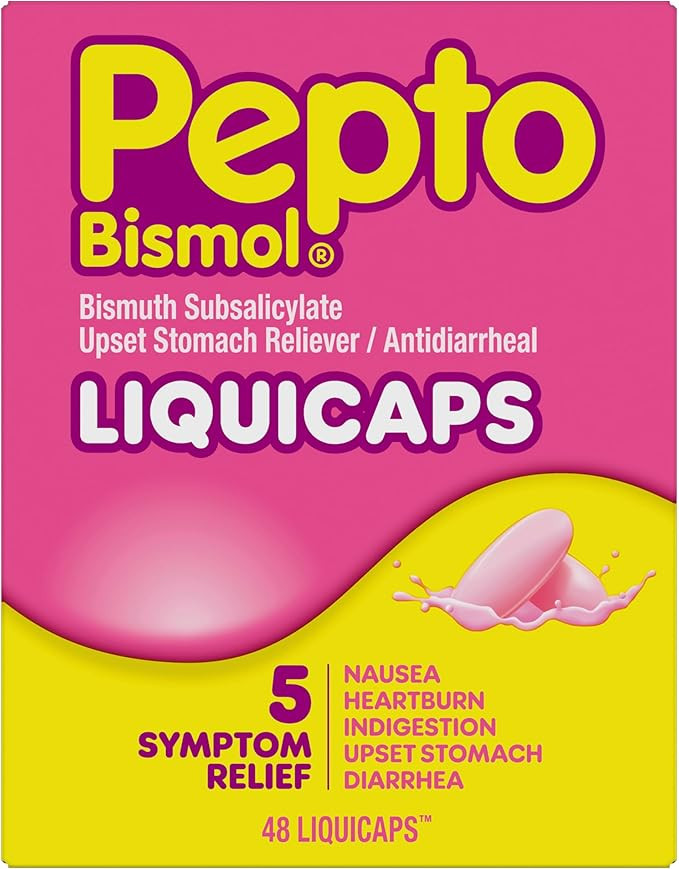 Pepto Bismol Liquicaps, Upset Stomach Relief, Nausea Relief, Heartburn Relief, Indigestion Relief... | Amazon (US)