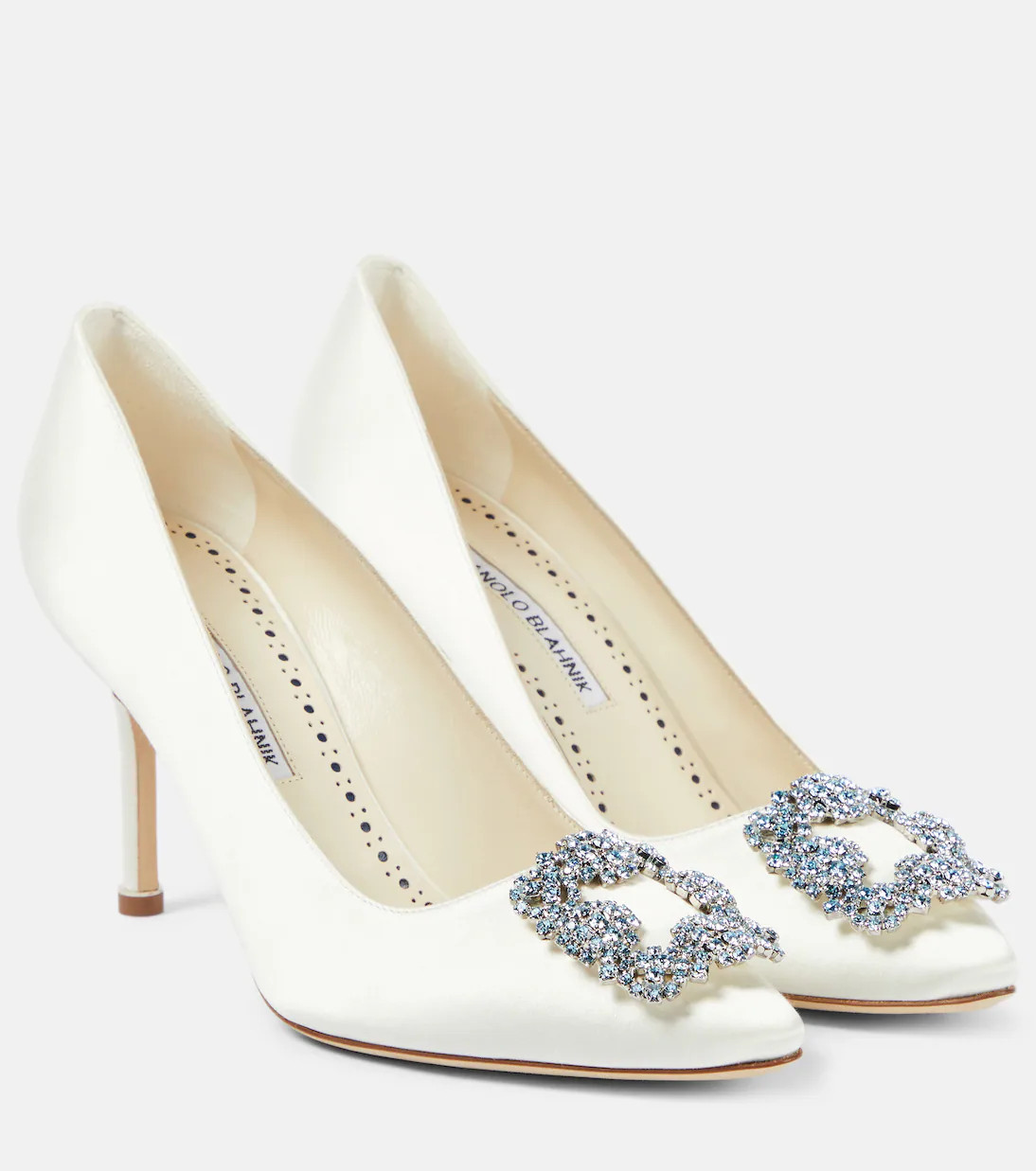 Bridal Hangisi 90 embellished satin pumps | Mytheresa (UK)