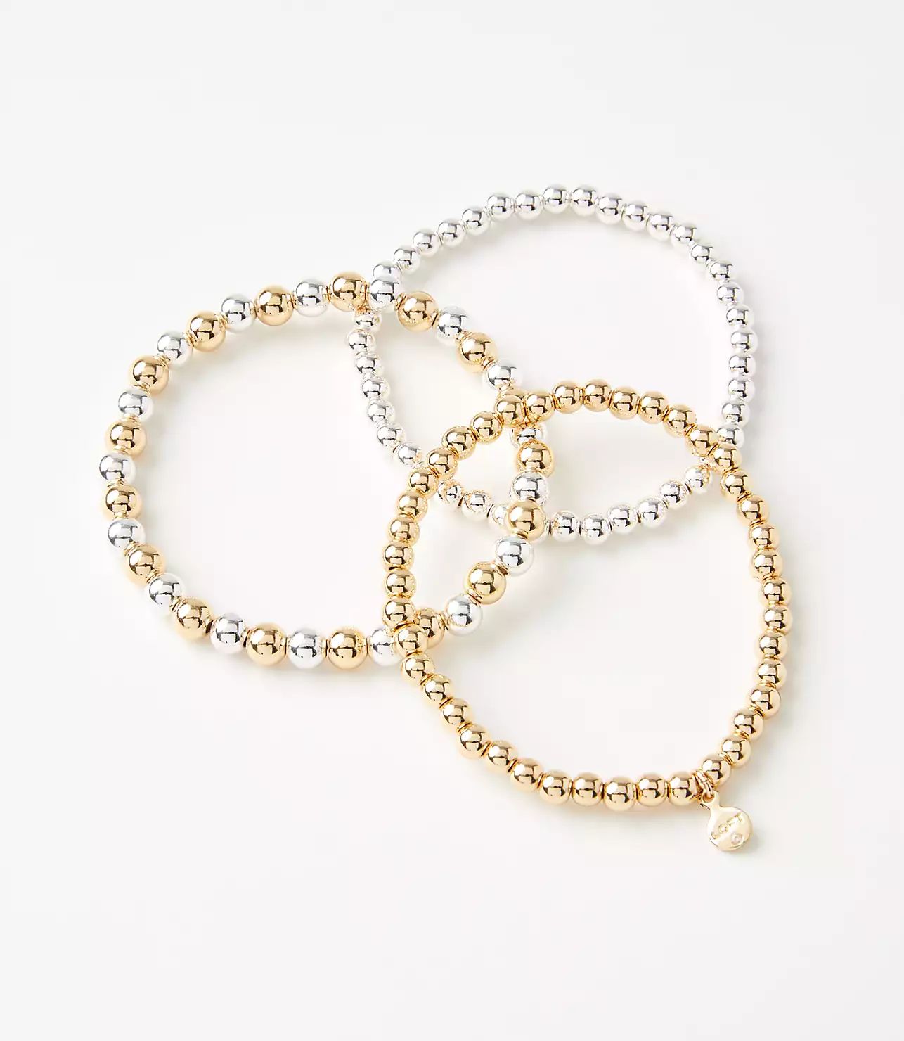 Mixed Metallic Stretch Bracelet | LOFT