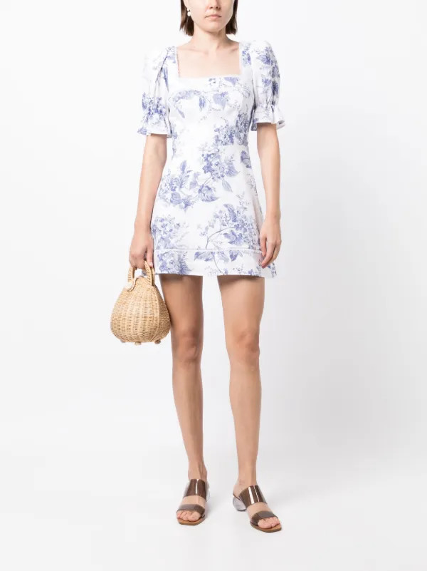 Reformation Evianna floral-motif Linen Dress - Farfetch | Farfetch Global