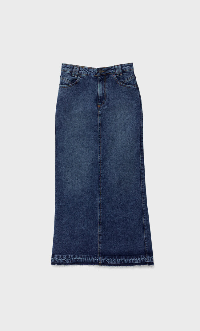 Long denim skirt | Stradivarius (UK)