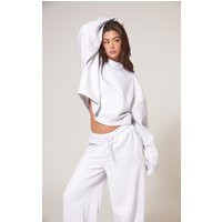 Ash Grey Premium Basic Crew Neck Cropped Sweatshirt | PrettyLittleThing US